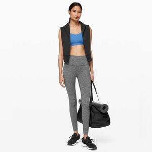 Lululemon Wunder Under High Rise Heathered Gray/Black Leggings